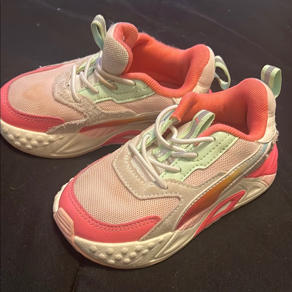 Kids Pink and White Sneakers